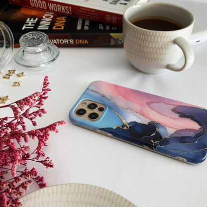 Pink Blue and Gold Silicon Case