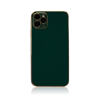 Green Glossy iPhone Case with Gold Detail