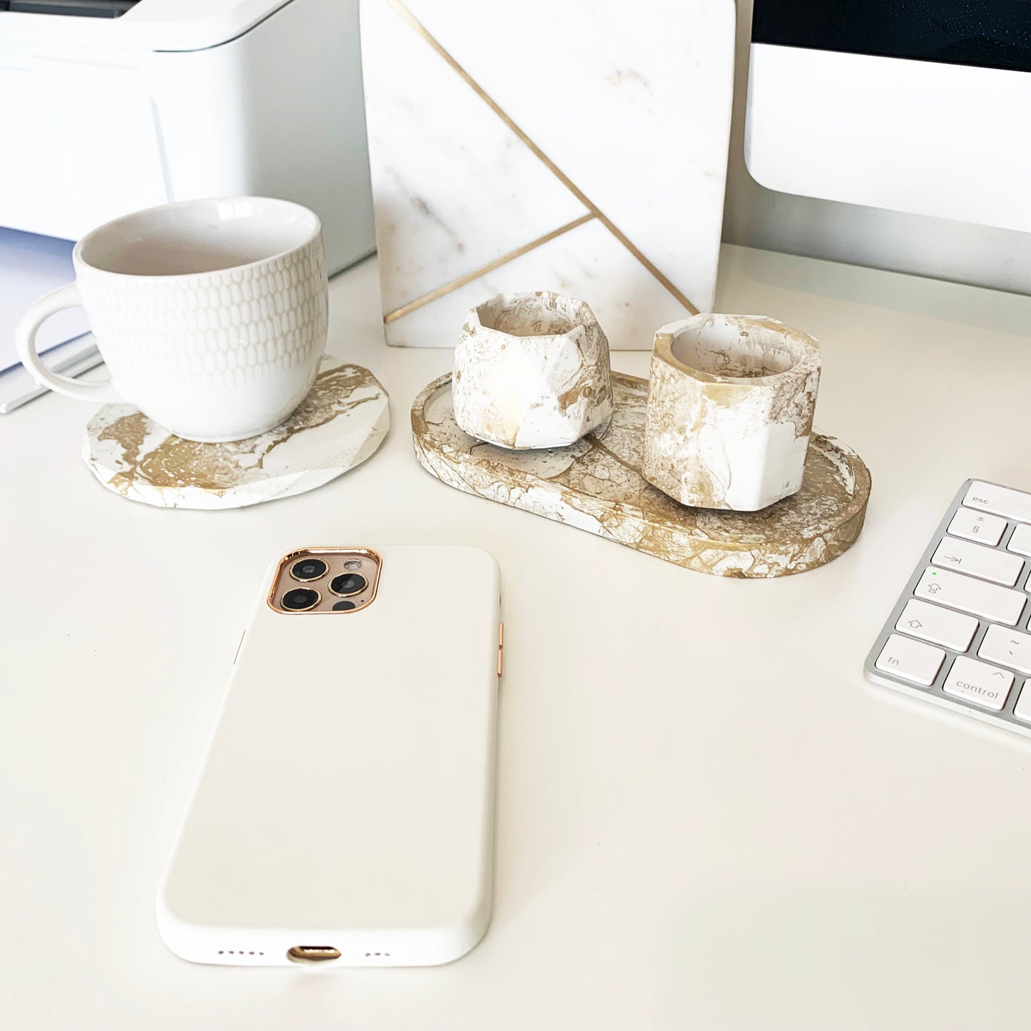 MARBLE DESK ORGANIZER (SET 2)